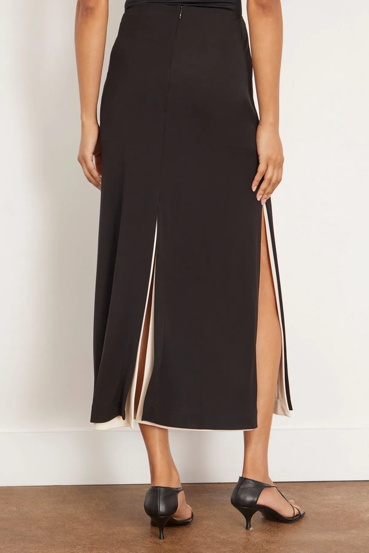 Incise Multi Slit Skirt in Black