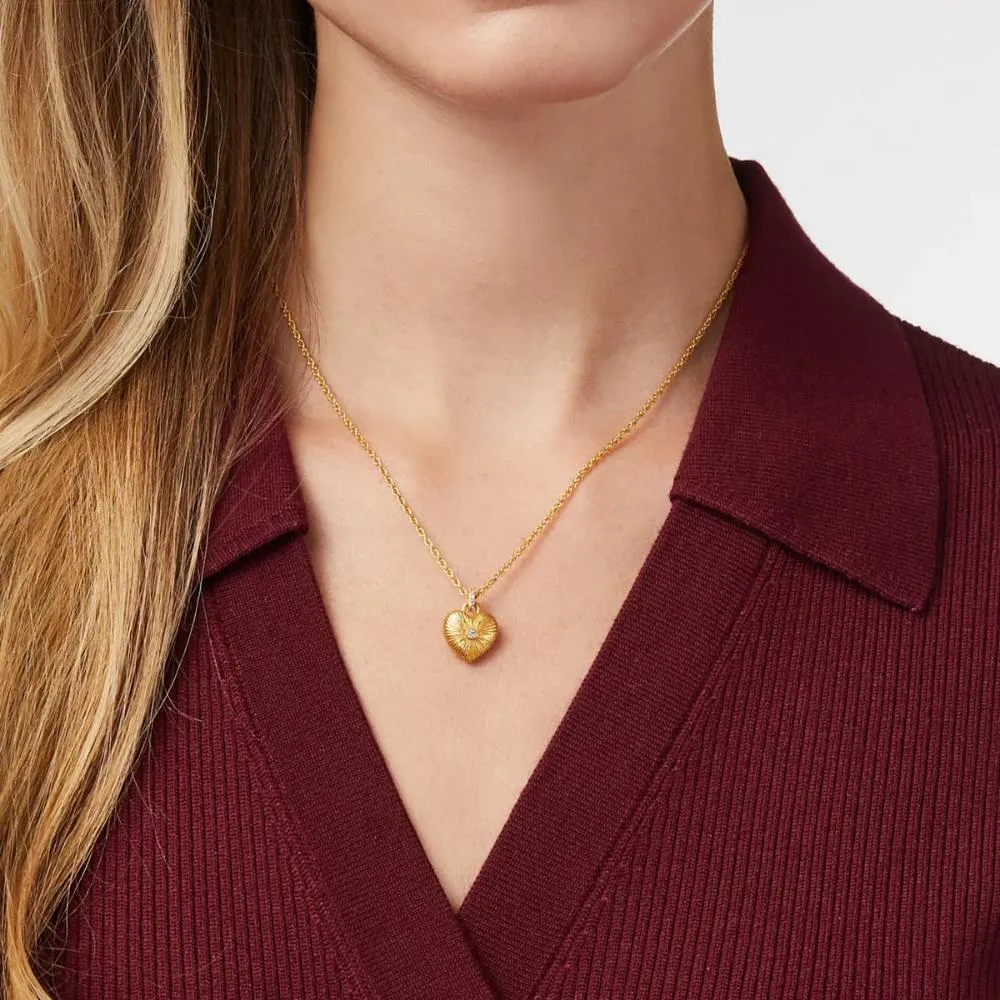 Julie Vos Esme Heart Solitaire Necklace