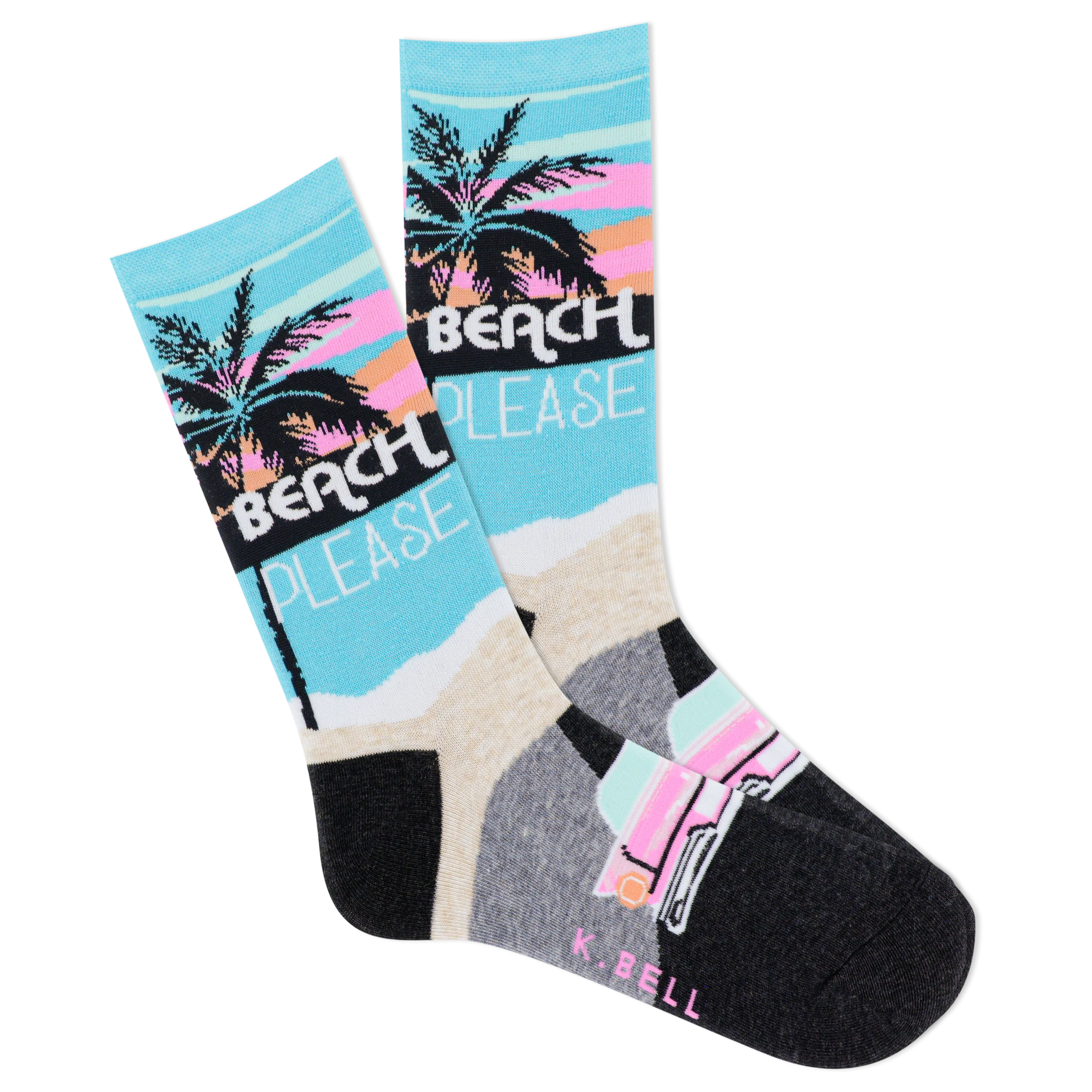 K.Bell Women's Beach Please Crew Sock