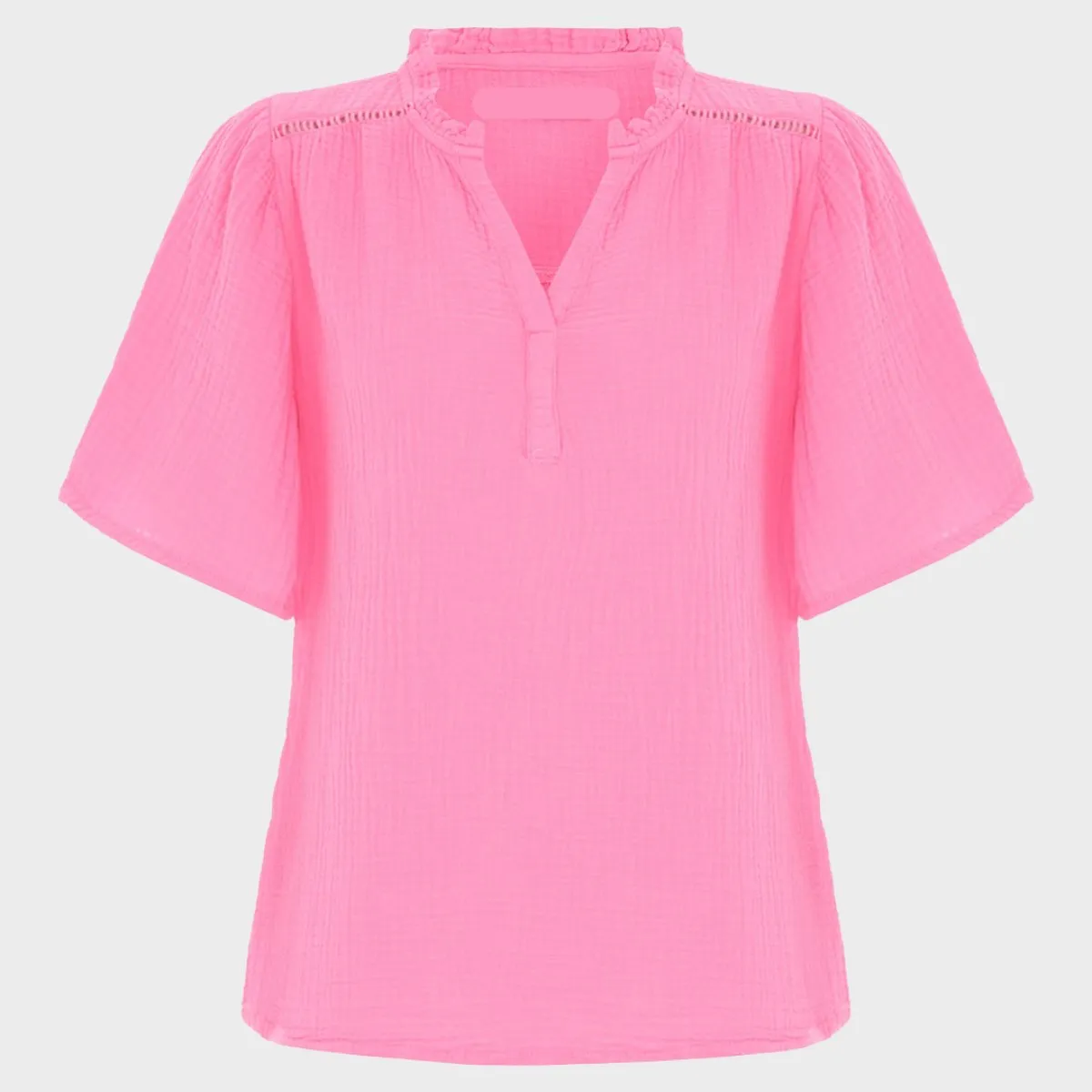 Ladies Double Cloth V-Neck Blouse