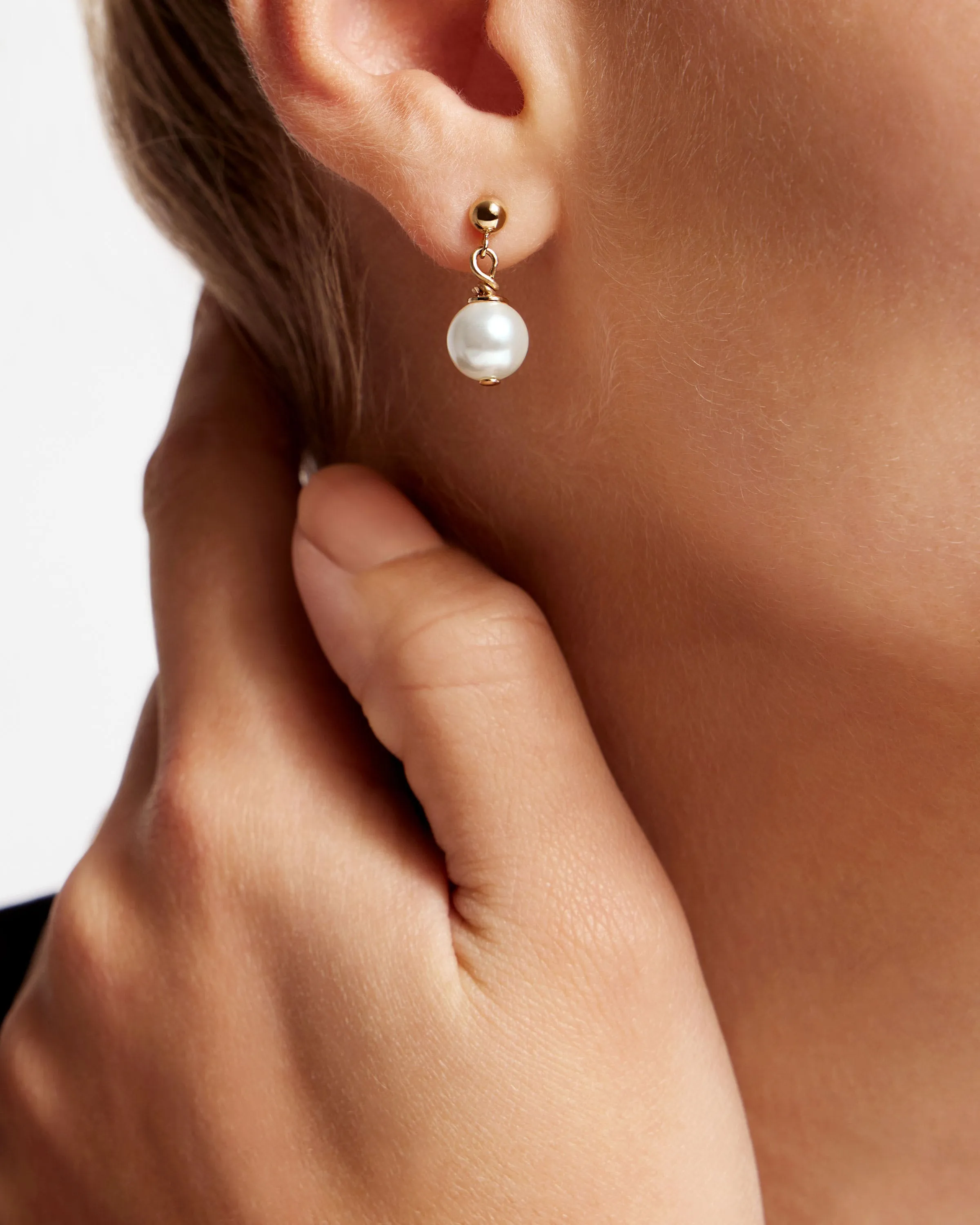 Lana Pearl Earrings - 22 Carat Gold Gilded