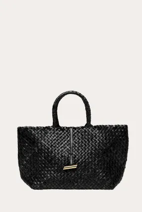 Large Leather Basket Black