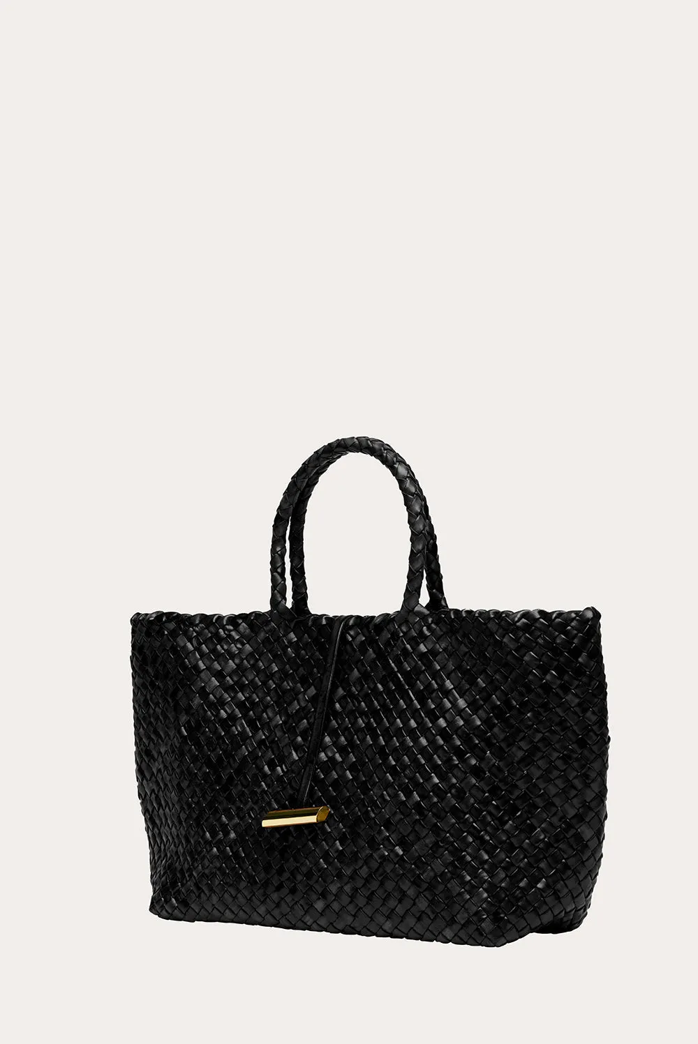 Large Leather Basket Black