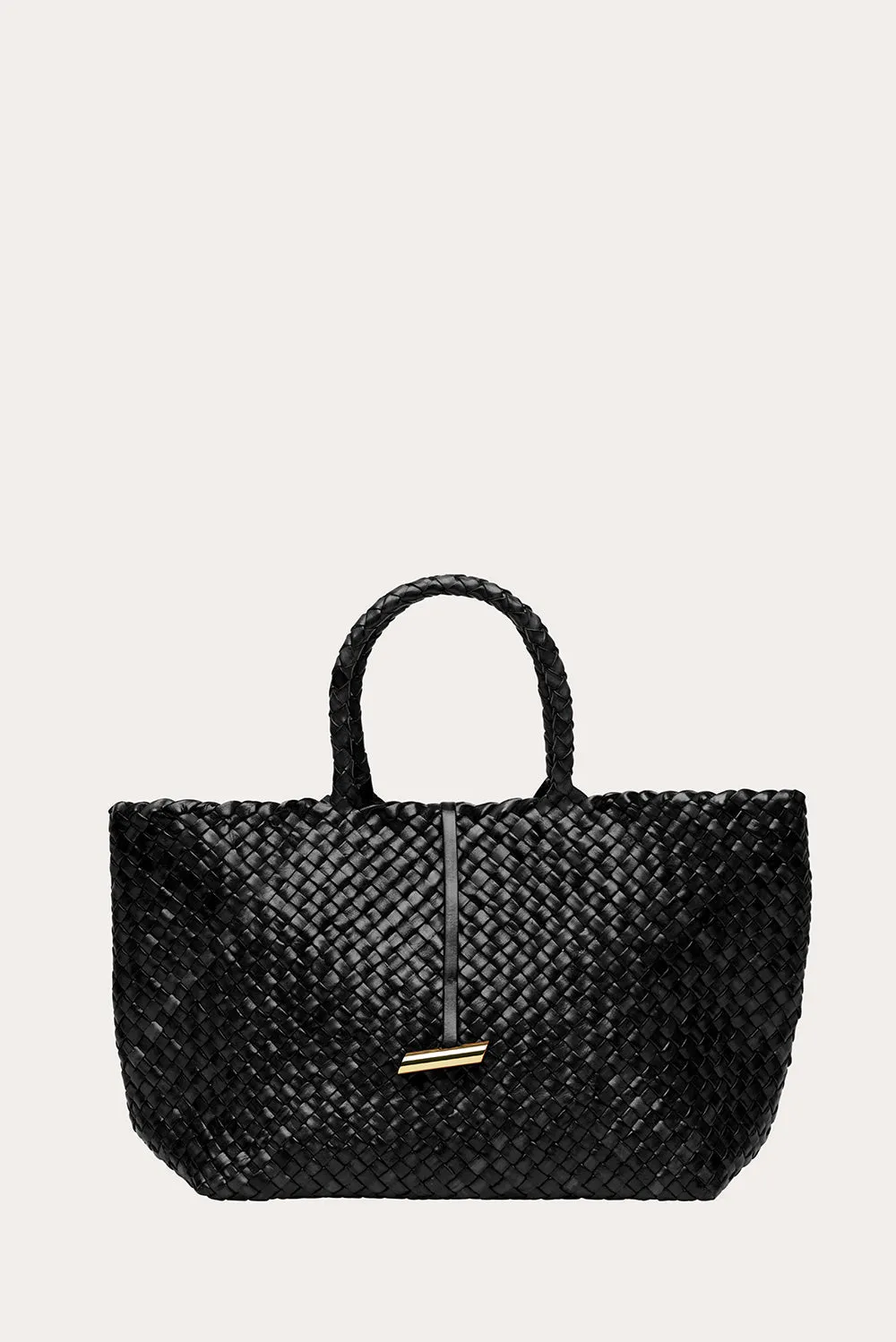 Large Leather Basket Black