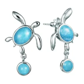 Larimar Hanauma Bay Honu Water Earrings