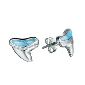 Larimar Shark Tooth Earrings