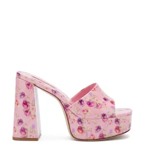 Larroudé for LoveShackFancy: Dolly Mule In Wild Pink Rose Patent