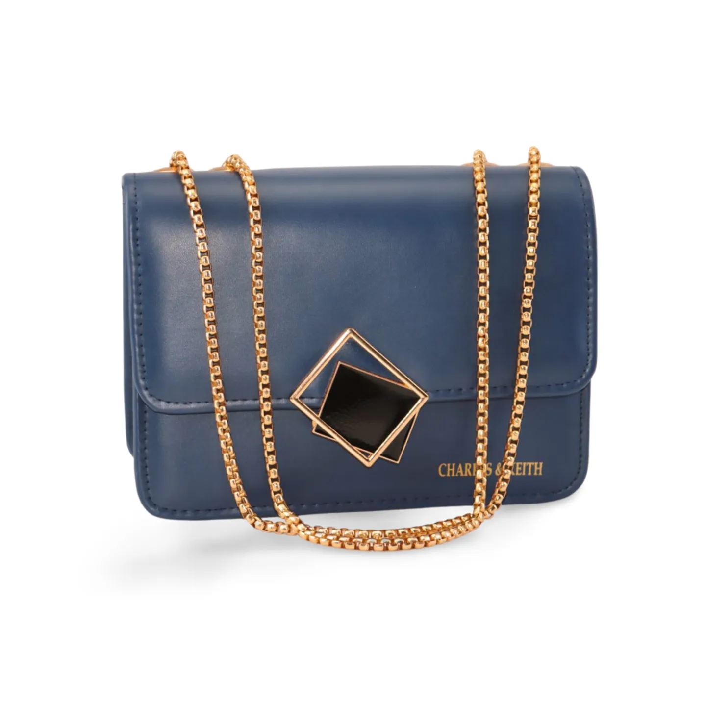 Latest fashion Crossbody Bag with Gold Chain and Square Buckle