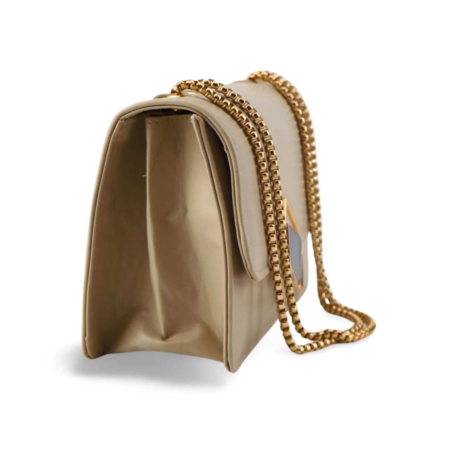 Latest fashion Crossbody Bag with Gold Chain and Square Buckle