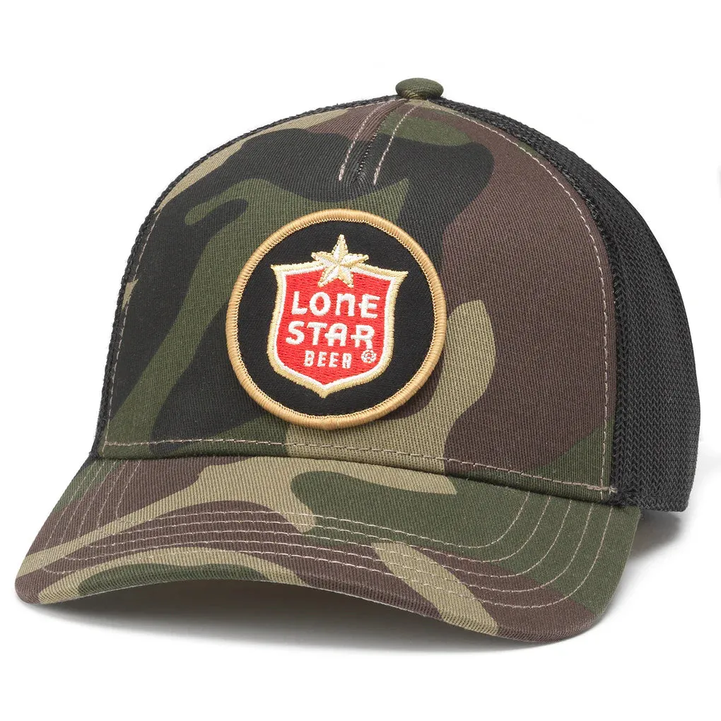 Lone Star Twill Valin Patch | Black & Camo | American Needle