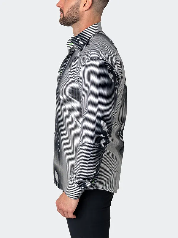 Maceoo Stretch Shirt | Fibonacci Hiding Black