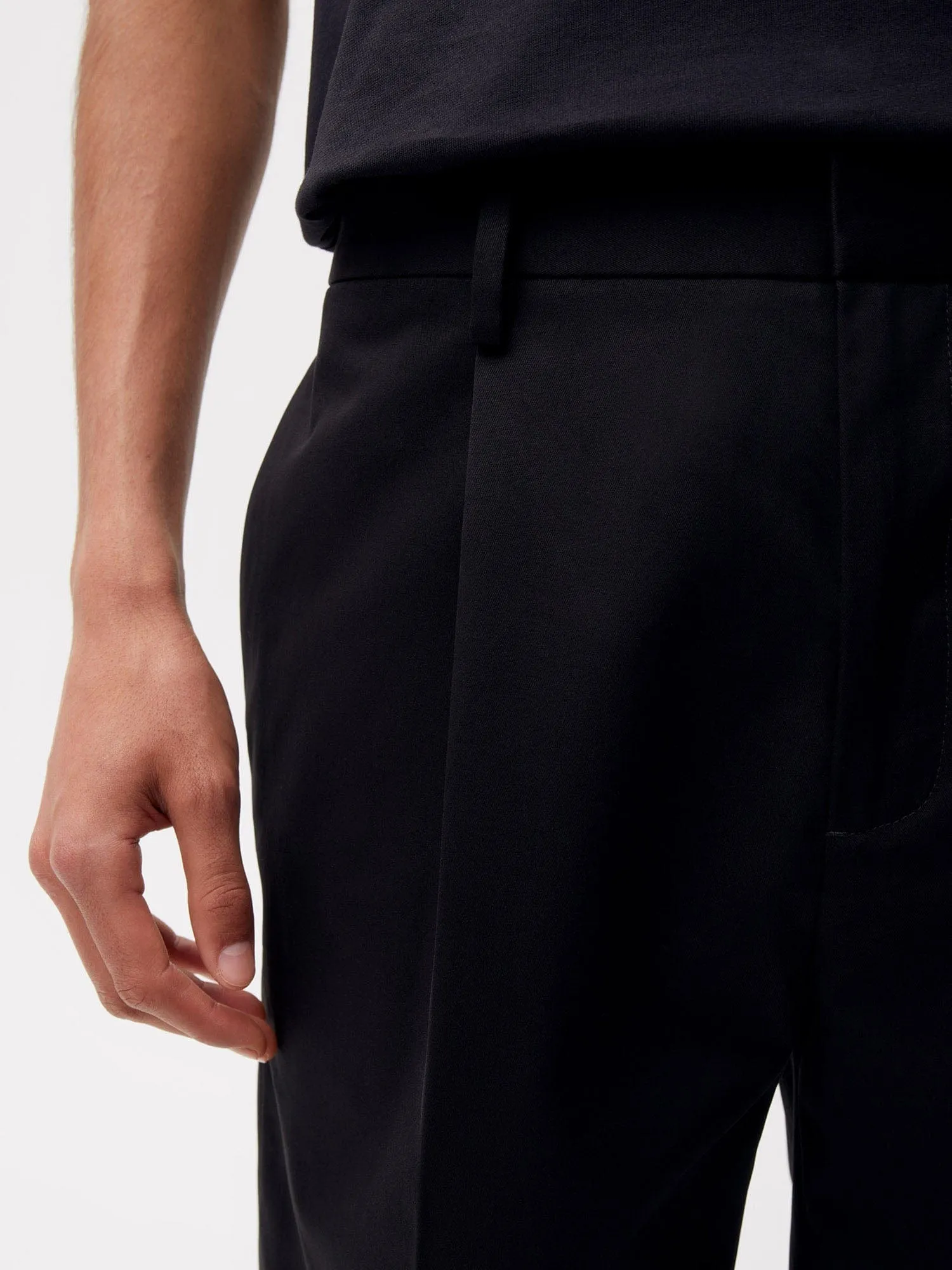 Men's Cotton Tailored Shorts—black