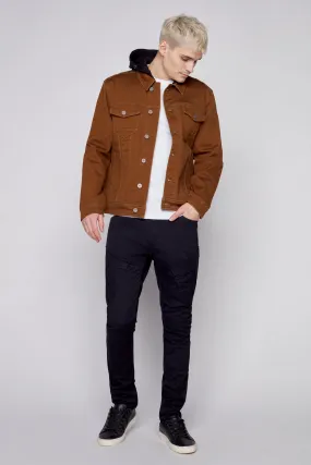 Men's Jacket With Built-In Hood - Tobacco