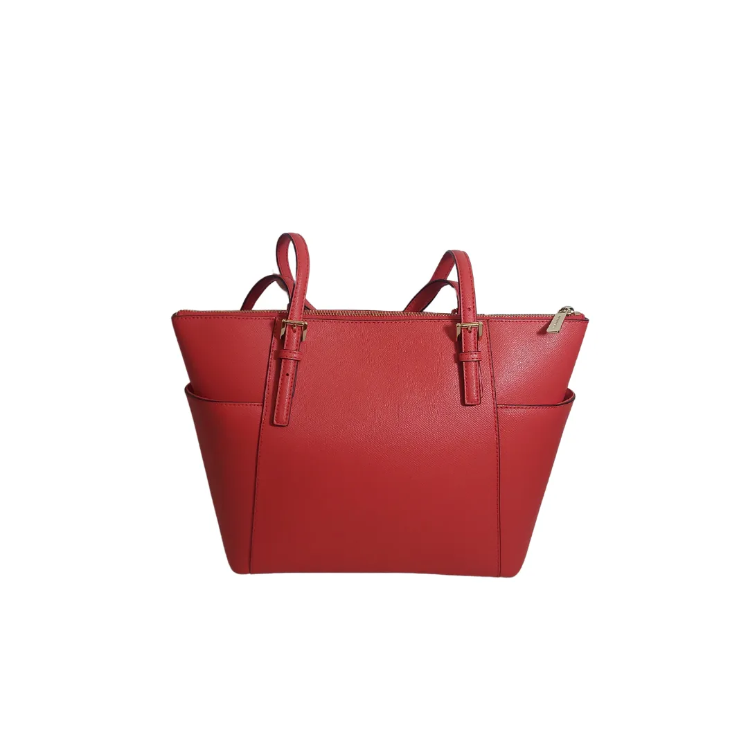 Michael Kors Red Jet Set East West Sangria Leather Tote | Brand new |