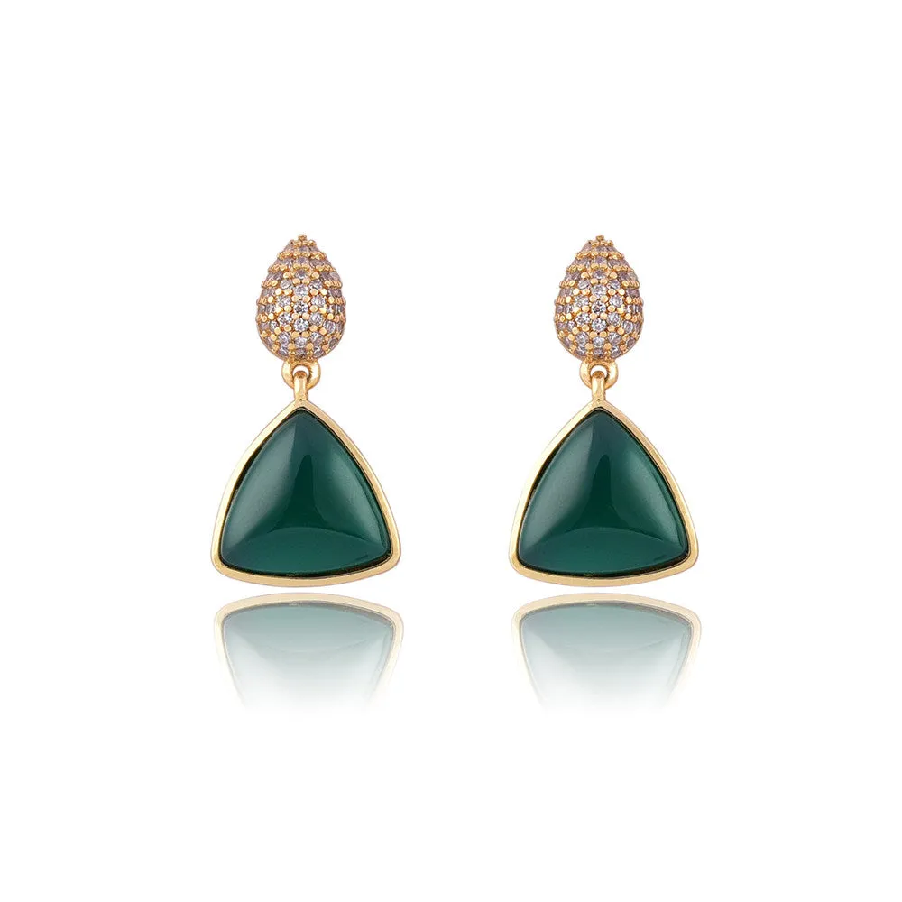 Miya Green Chalcedony Earrings