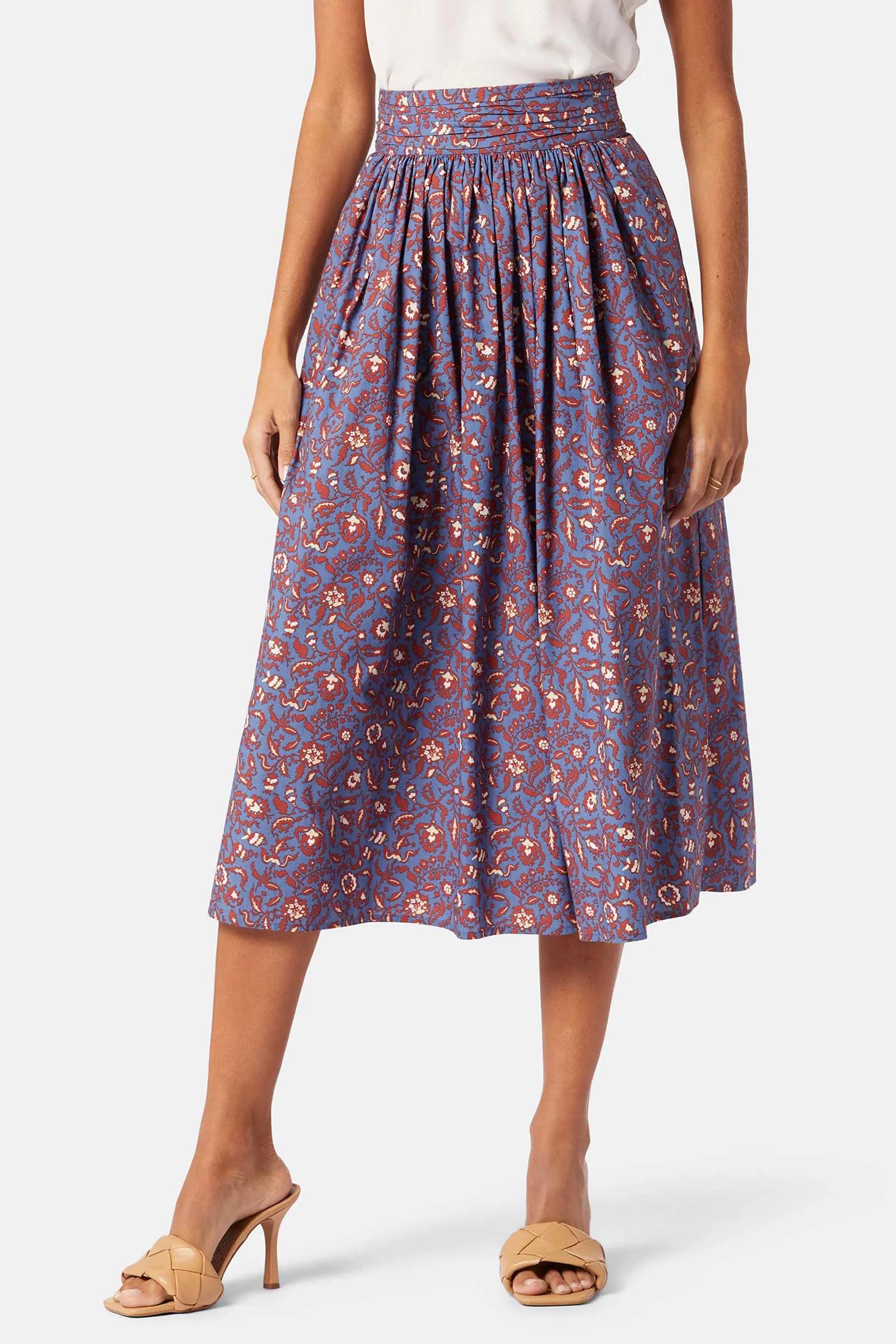 Morot Printed Cotton Midi Skirt