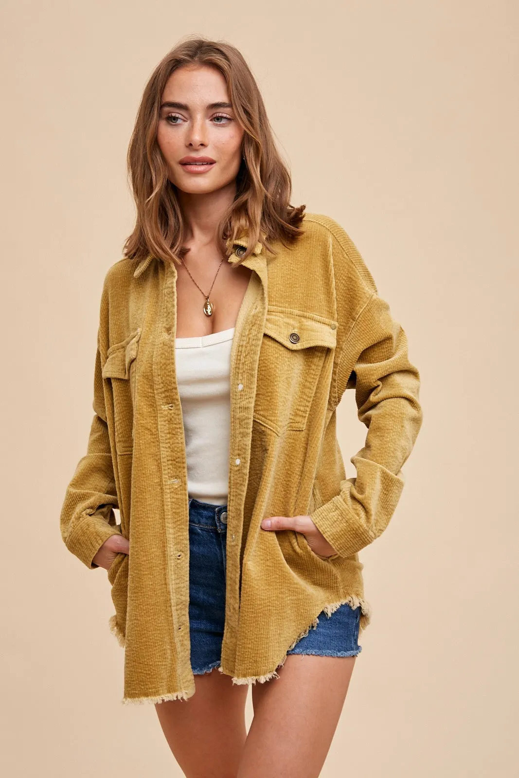 Mountain Views Corduroy Jacket in Mustard