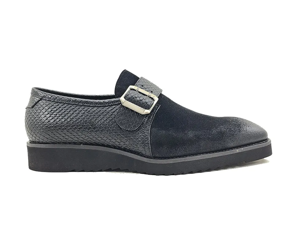 Multi Media Buckle Monkstrap Slip-on