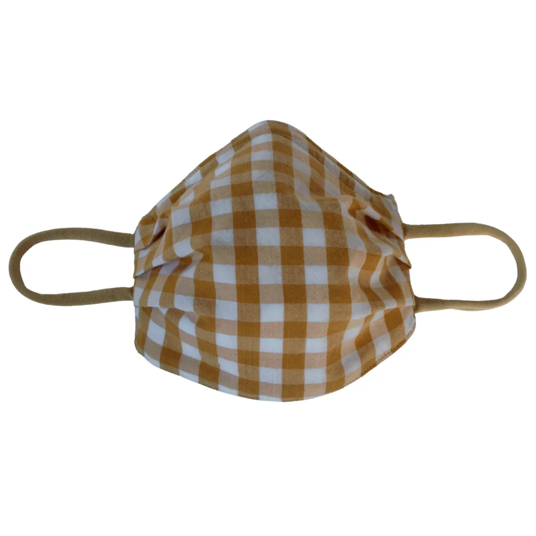 Mustard Gingham Face Mask