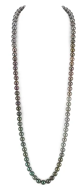 Ombre Color-Graduated Tahitian Pearl Opera Length Necklace, 9.0-10.0mm  - AAAA Quality