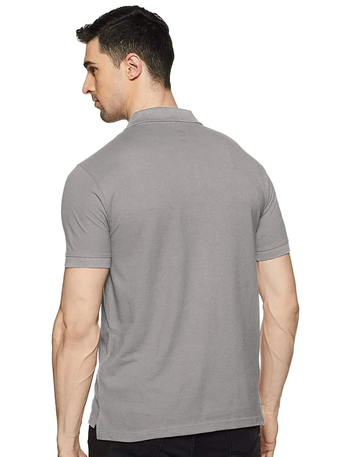 ONN Men's Cotton Polo T-Shirt (Pack of 2) in Solid Grey Melange-Maroon colours