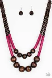 Paparazzi Accessories  - Cancun Cast Away #N128 Peg - Pink Necklace