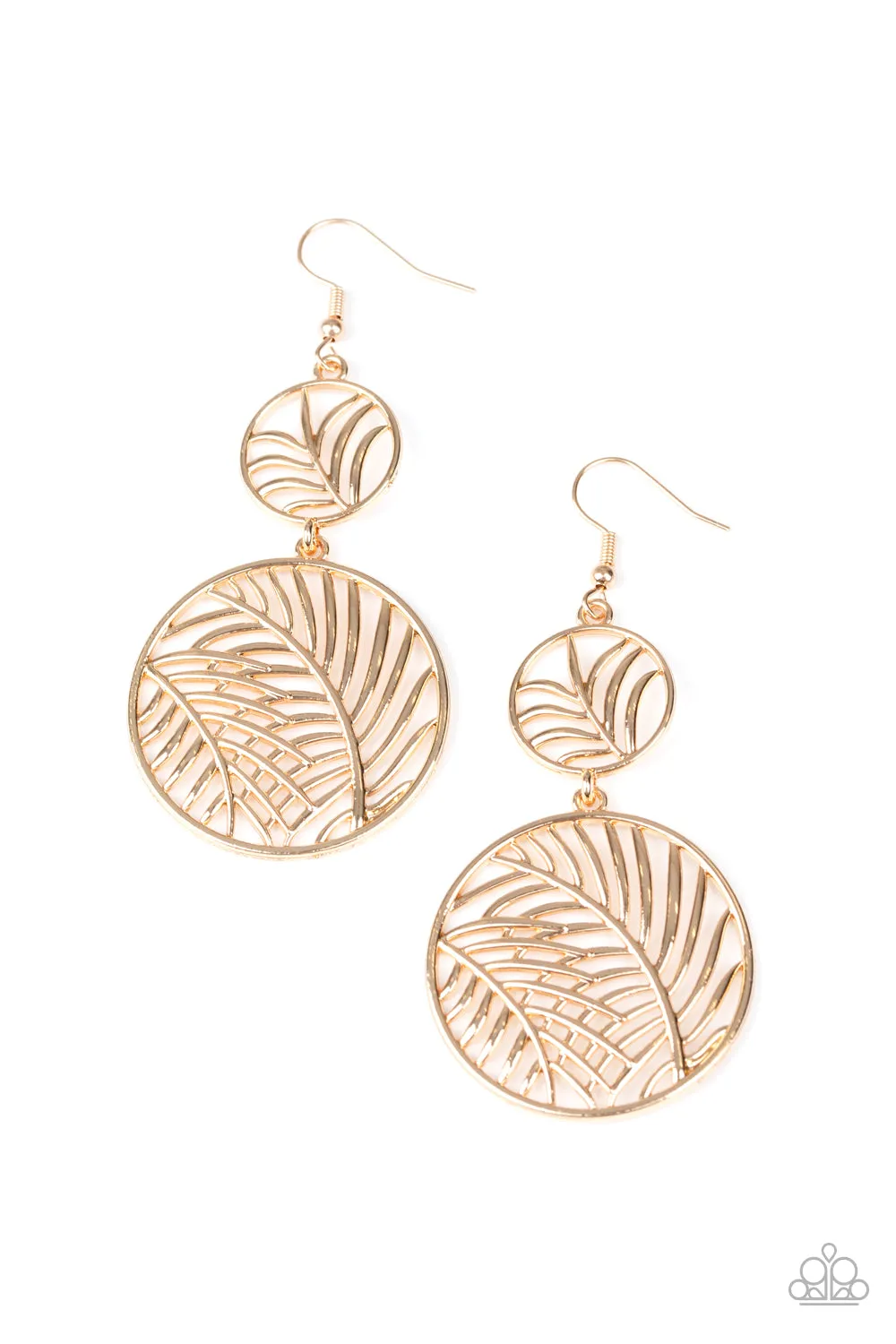 Paparazzi Palm Oasis - Gold Earrings