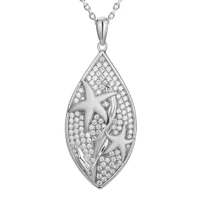 Pavé Starfish Lovers Mandorla Pendant