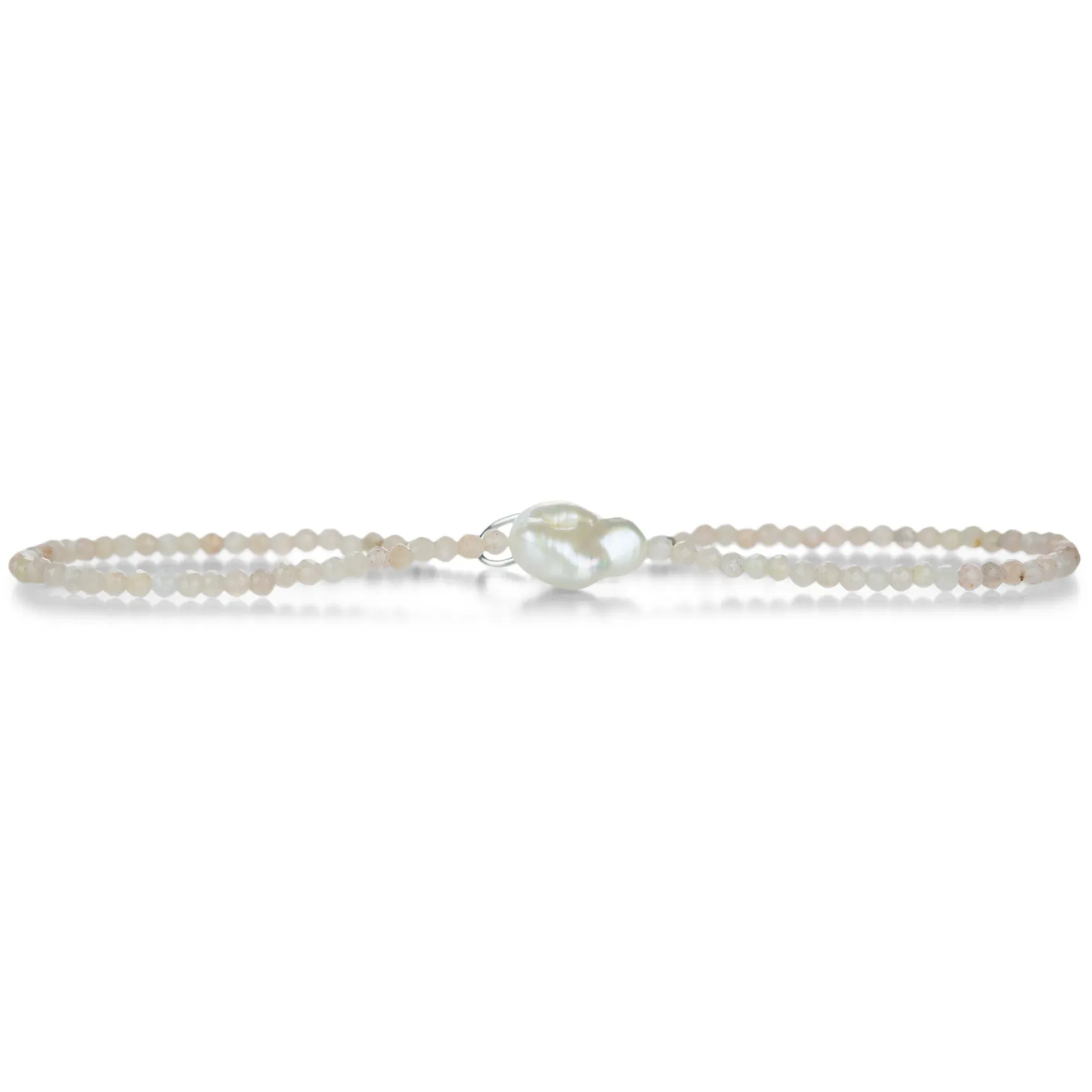 Peach Moonstone & Pearl Bracelet