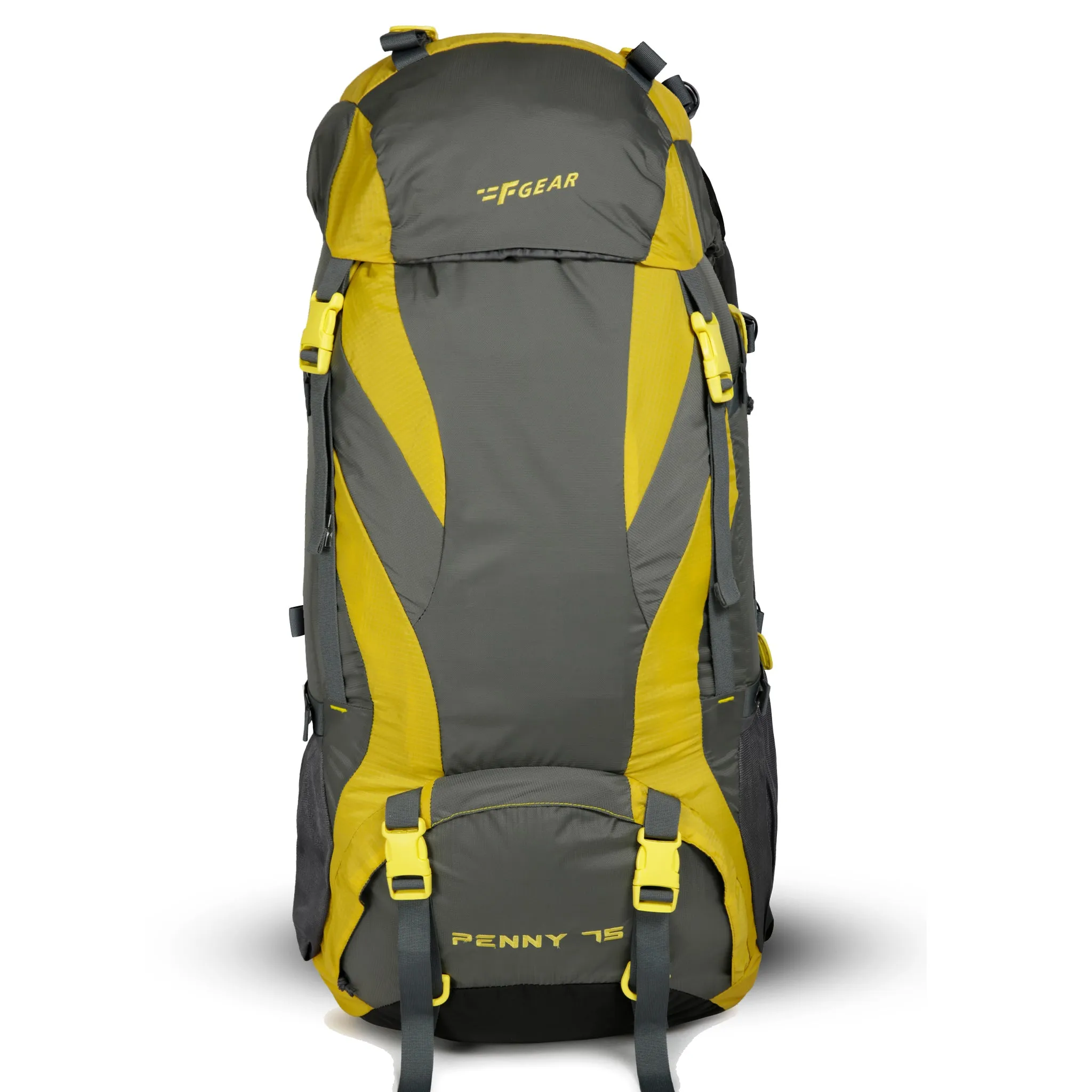 Penny 75L Yellow Gry Rucksack with Rain Cover