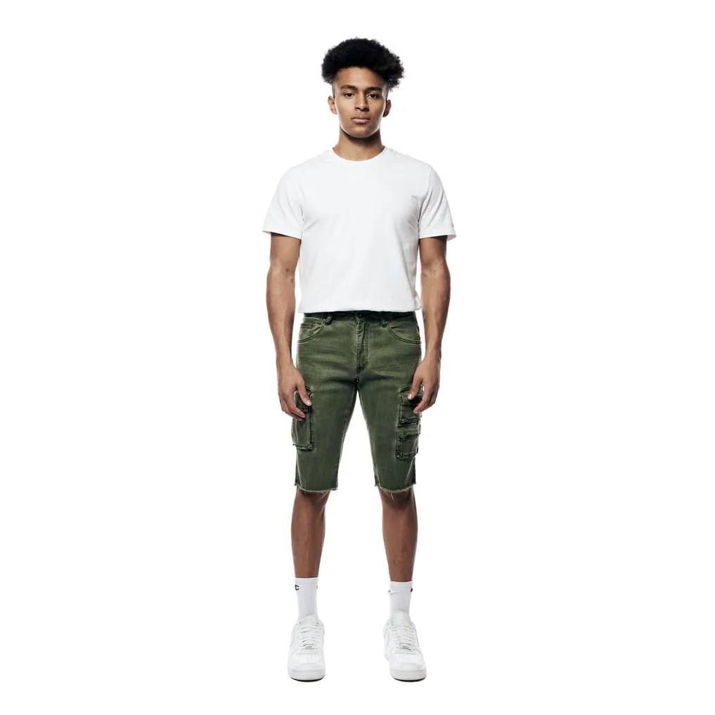 Pigment Dyed Twill Utility Shorts - Vintage Army