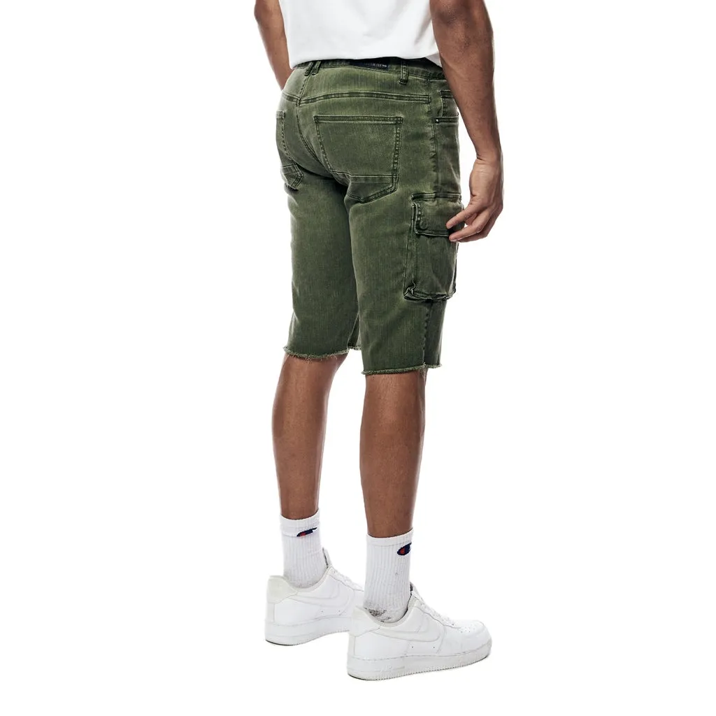 Pigment Dyed Twill Utility Shorts - Vintage Army