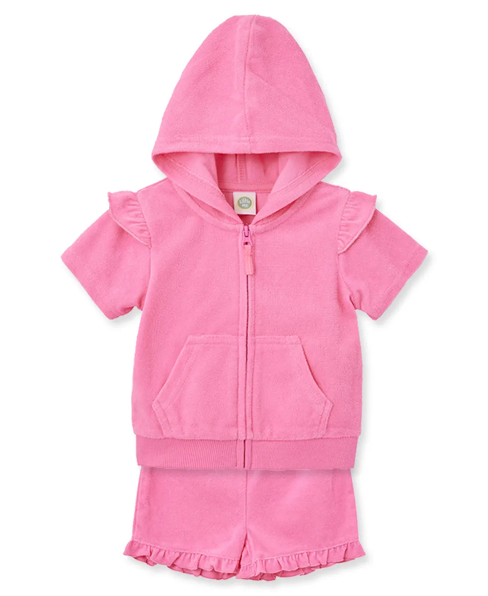 Pink Toddler Terry Swim Coverup (2T-4T)