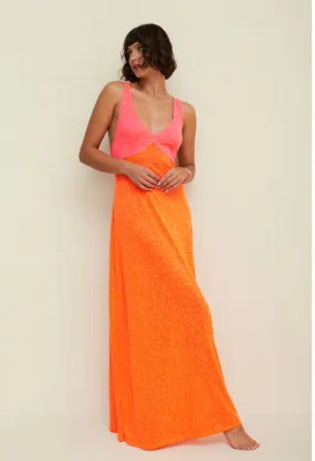 Pitusa - Colorblock Siren Dress - Tangerine