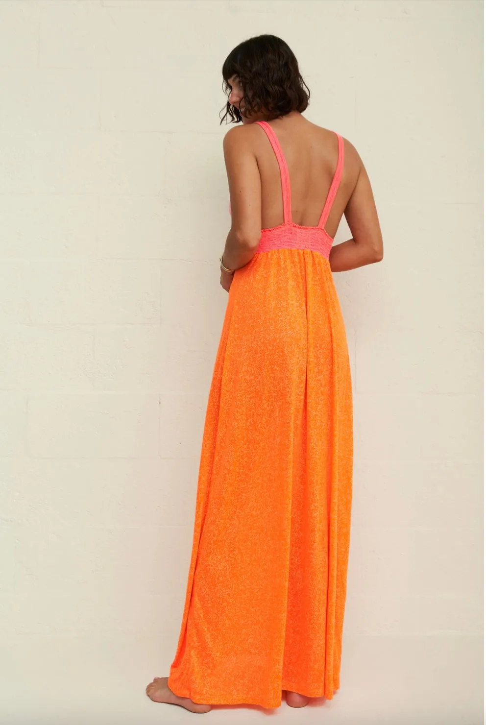 Pitusa - Colorblock Siren Dress - Tangerine