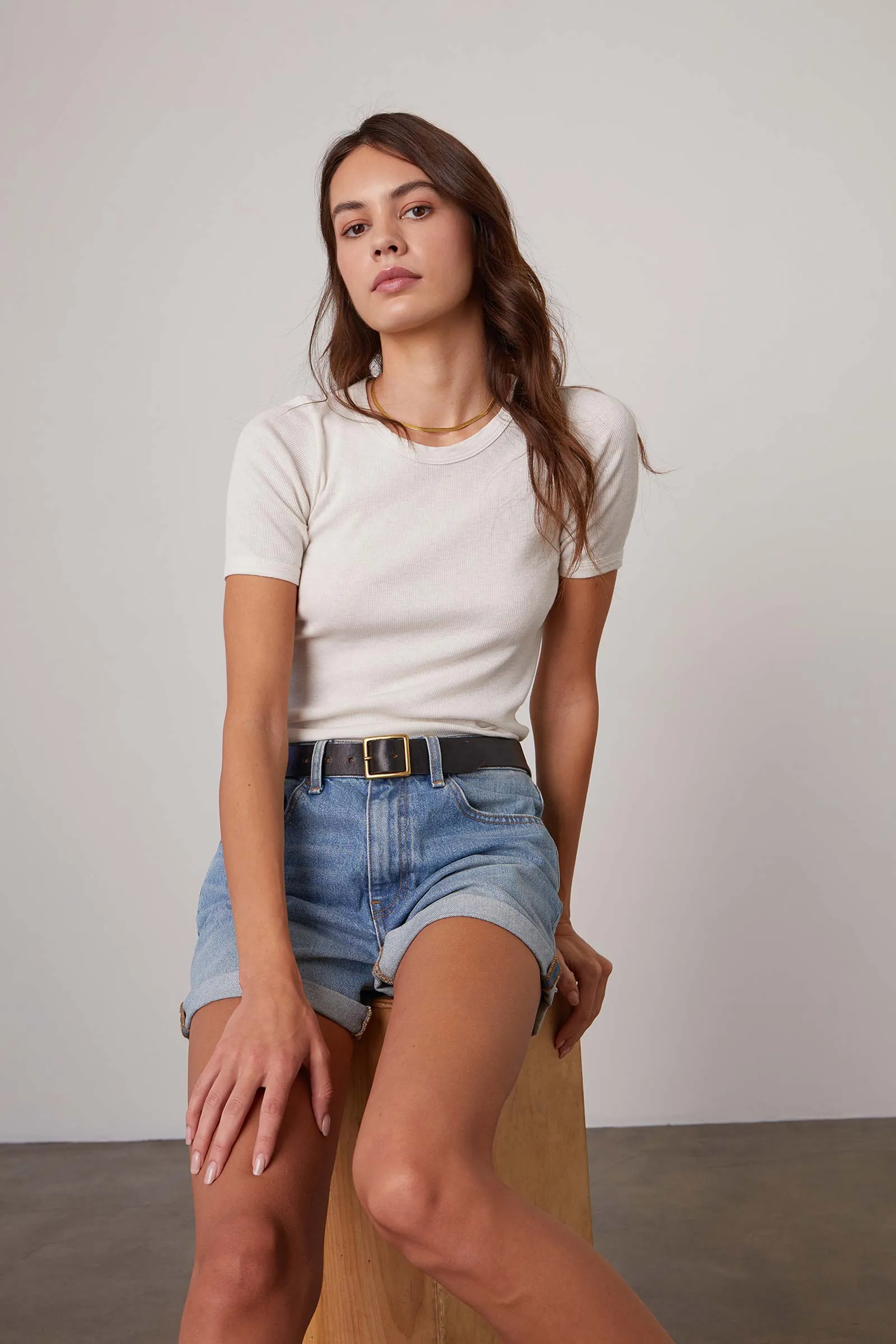 Pixie Ribbed Cotton Tee