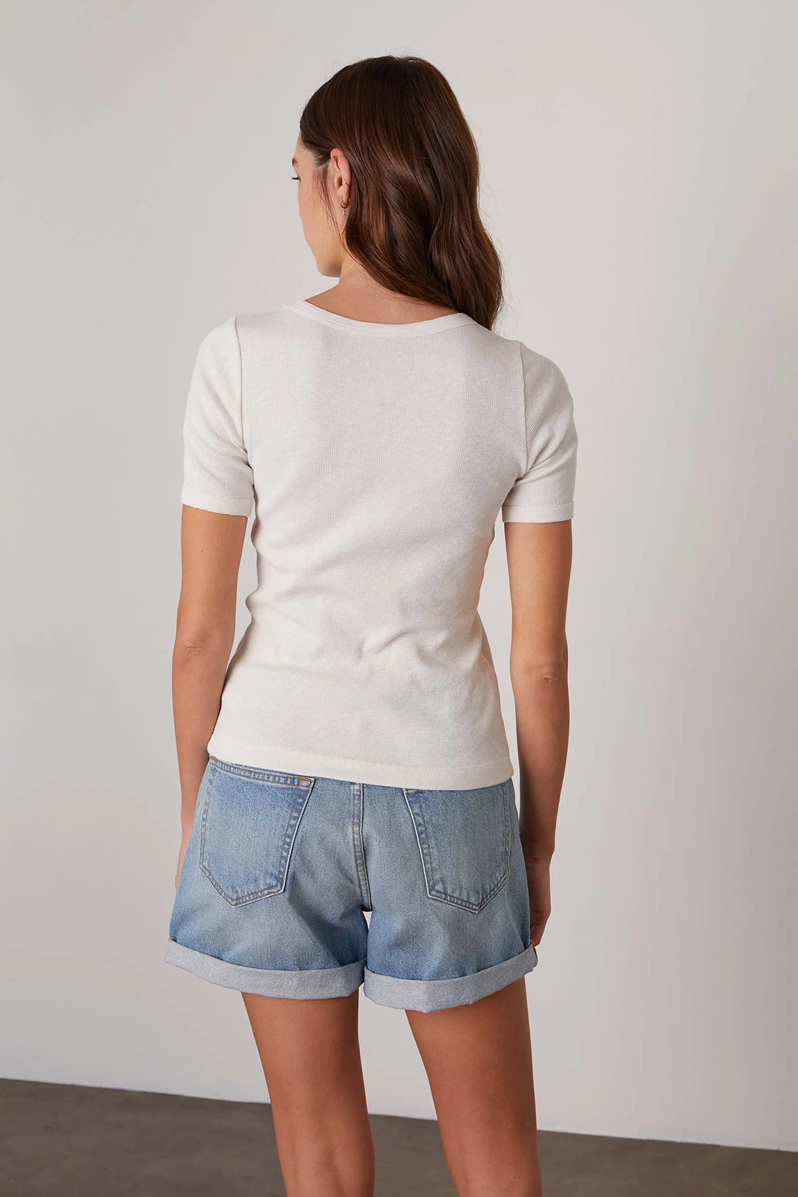 Pixie Ribbed Cotton Tee