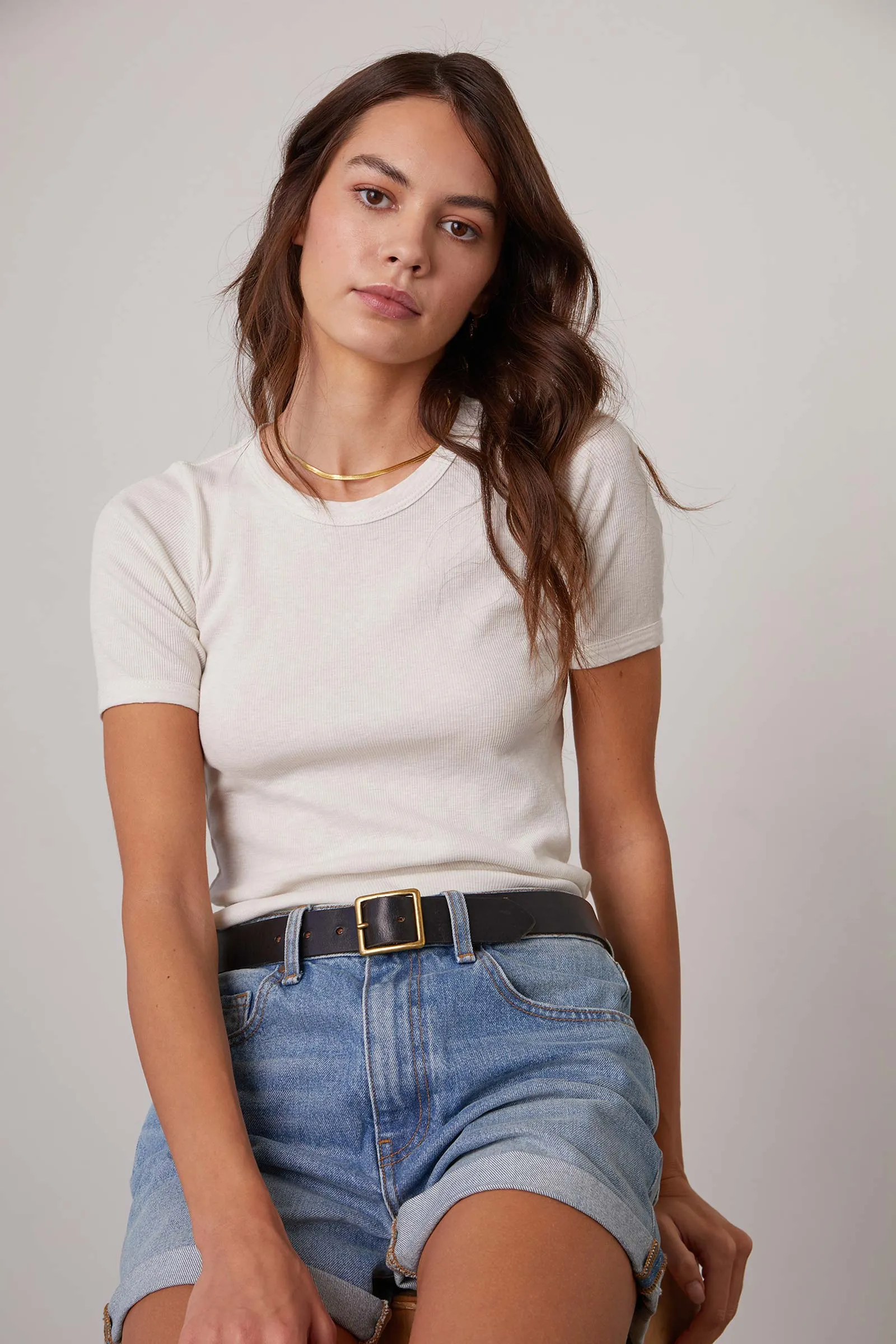 Pixie Ribbed Cotton Tee