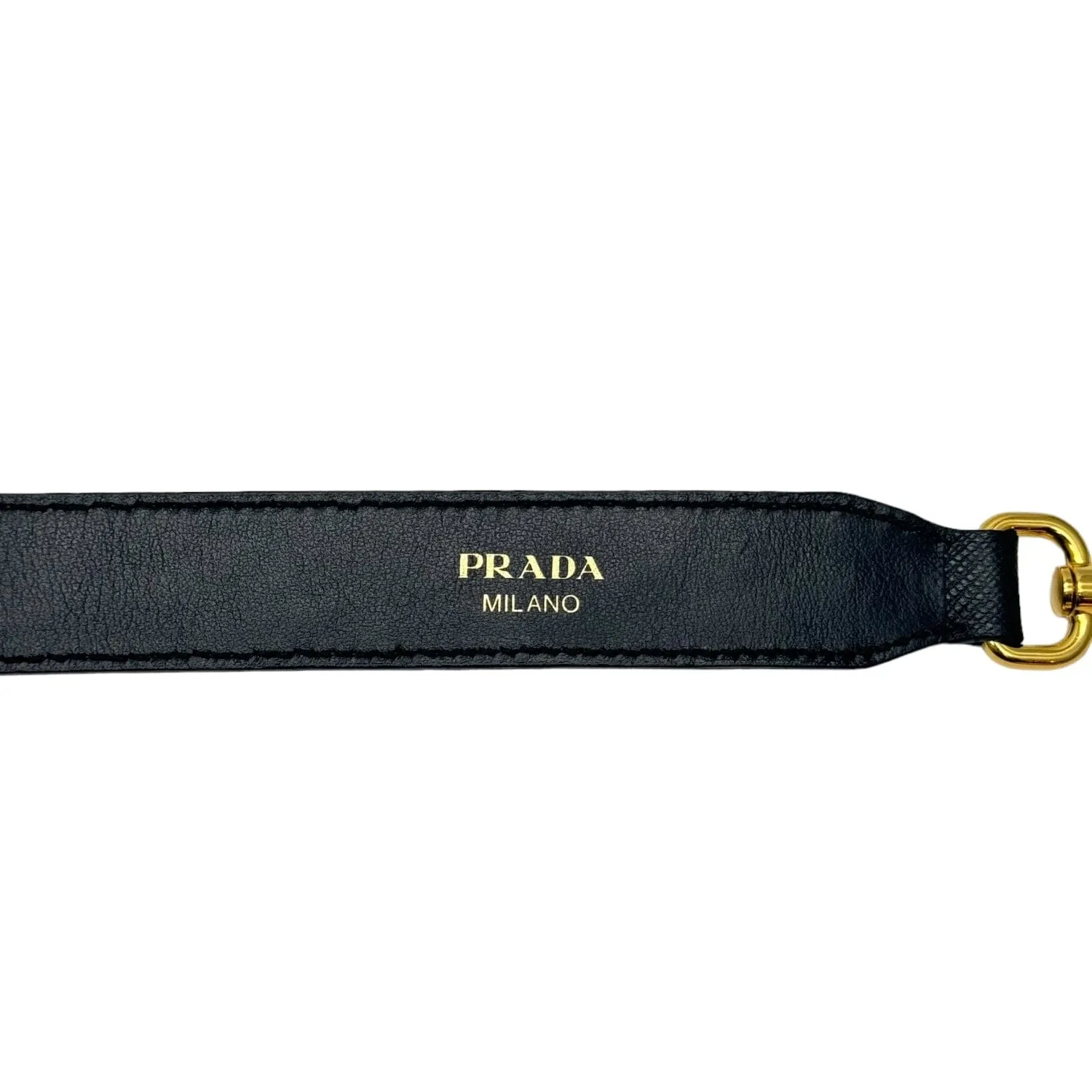 PRADA Jewel-Embellished Leather Handbag Strap - Black