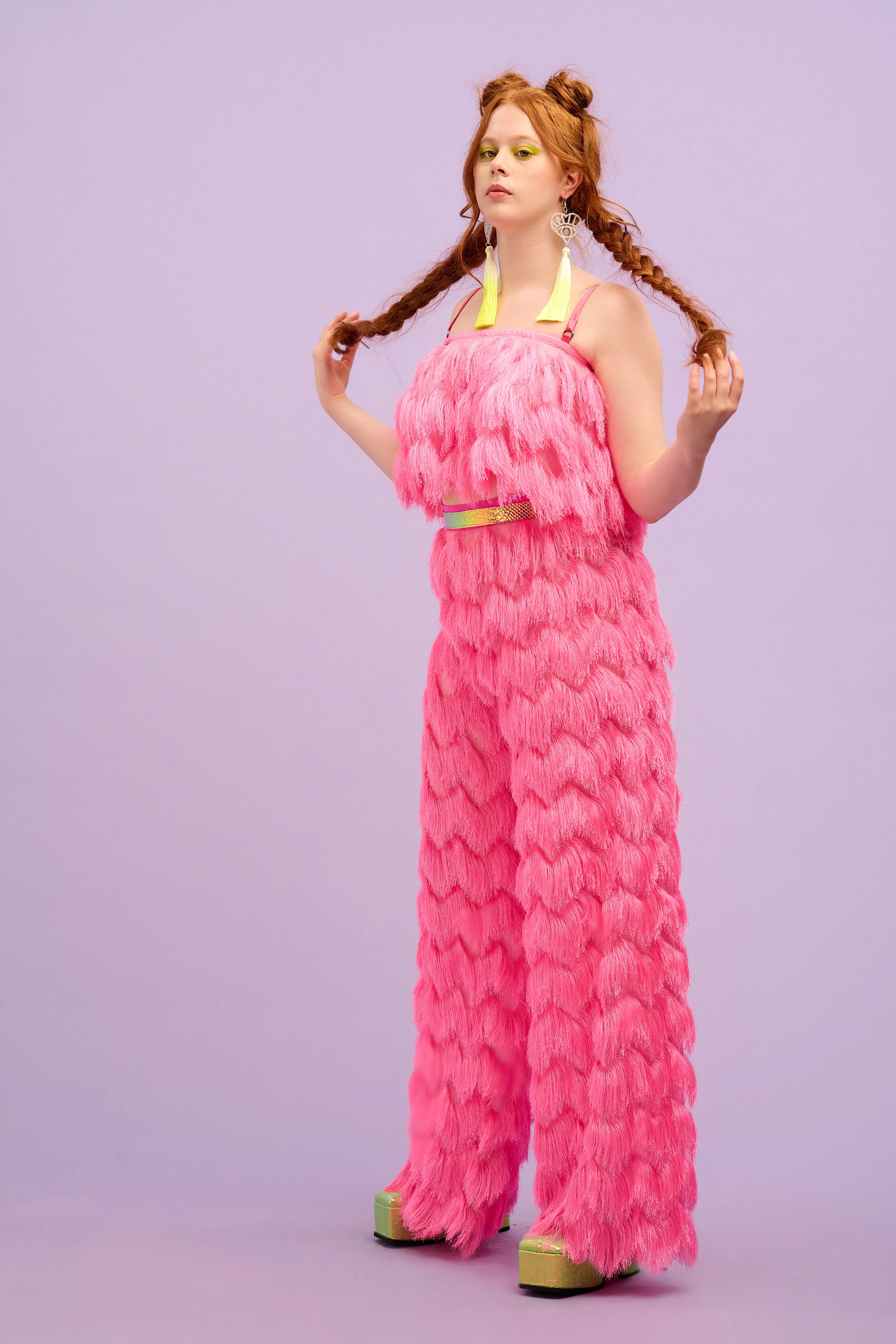 PRE-ORDER - Intergalactic Rodeo - Dallas Fringed Trousers in Hot Pink