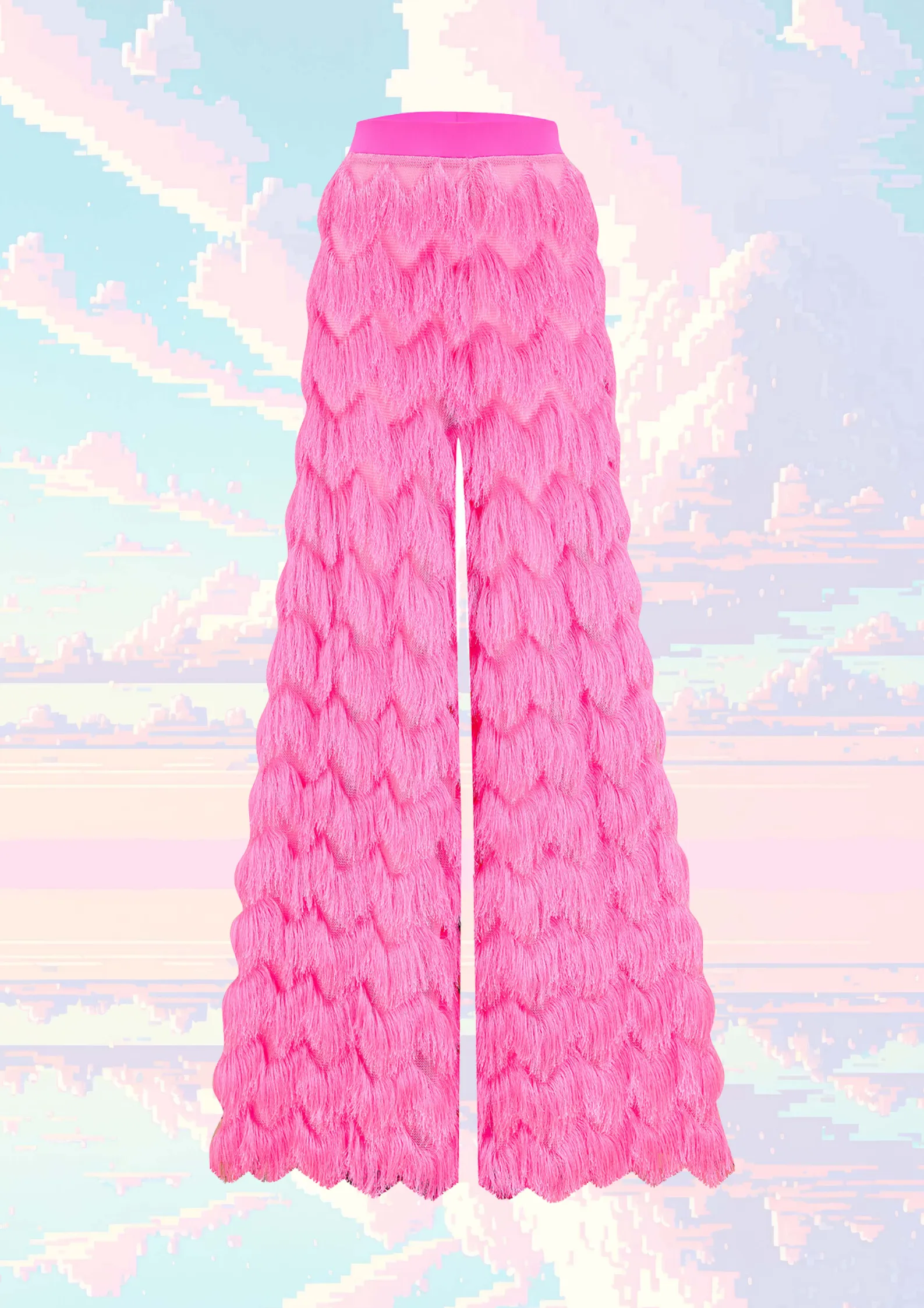 PRE-ORDER - Intergalactic Rodeo - Dallas Fringed Trousers in Hot Pink