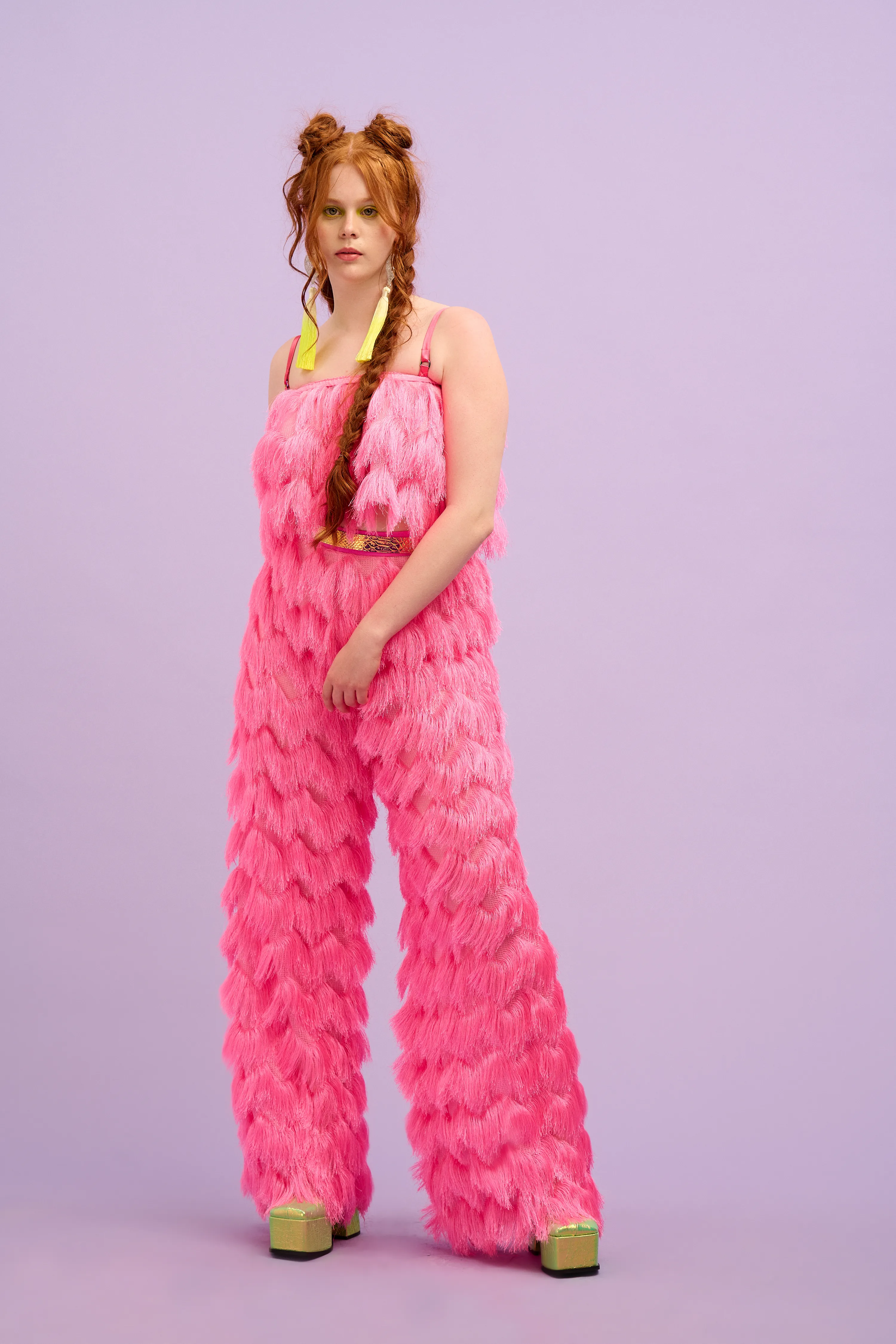 PRE-ORDER - Intergalactic Rodeo - Dallas Fringed Trousers in Hot Pink