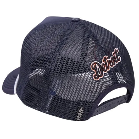 Pro Standard Detroit Tigers 2 Tone Wordmark Foam Front Trucker (Midnight Blue)