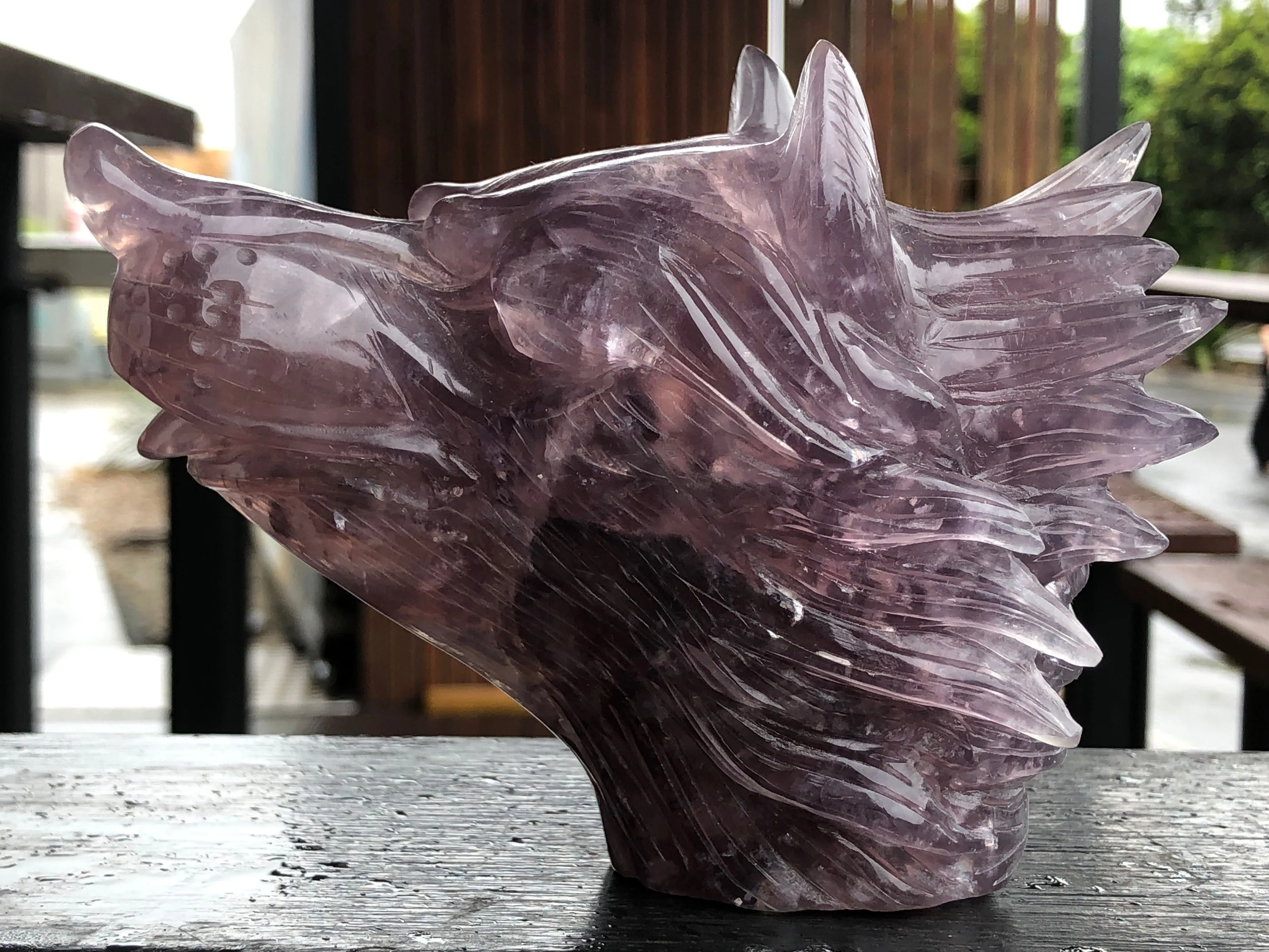 Purple Fluorite Wolf Head [1k504]