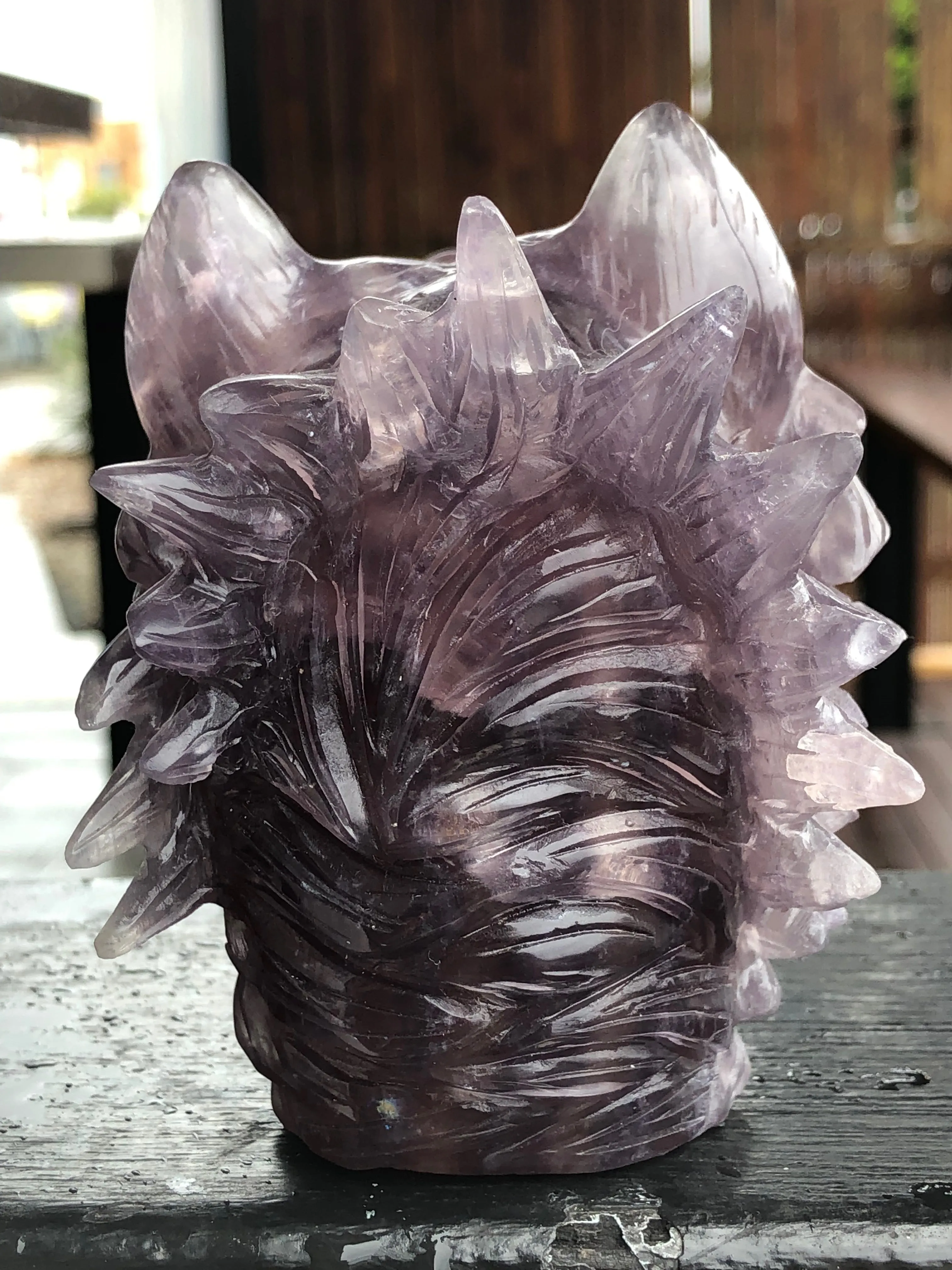 Purple Fluorite Wolf Head [1k504]