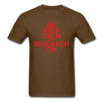 "Keep Calm and Research On" (red) - Men's T-Shirt