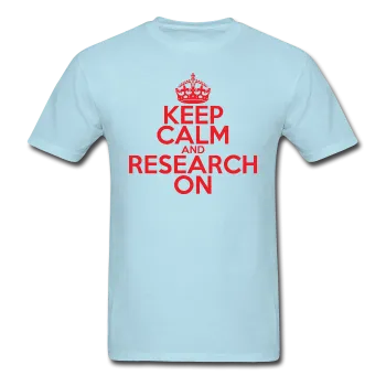 "Keep Calm and Research On" (red) - Men's T-Shirt