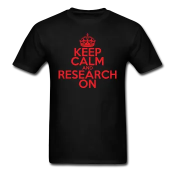 "Keep Calm and Research On" (red) - Men's T-Shirt