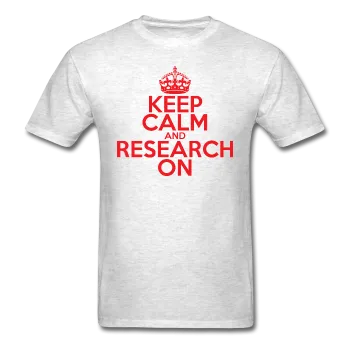 "Keep Calm and Research On" (red) - Men's T-Shirt