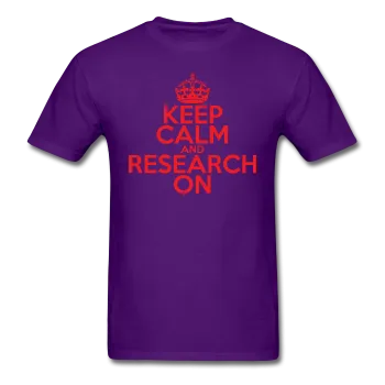 "Keep Calm and Research On" (red) - Men's T-Shirt